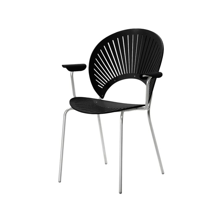 Krzesło z podłokietnikami Trinidad 3399  - Czarny - nogi chromowane - Fredericia Furniture