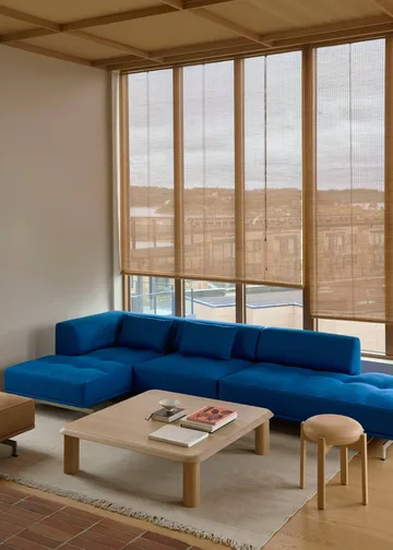 Podnóżek Pioneer, niski - Skóra Vegeta, lakierowany dąb 90 - Fredericia Furniture