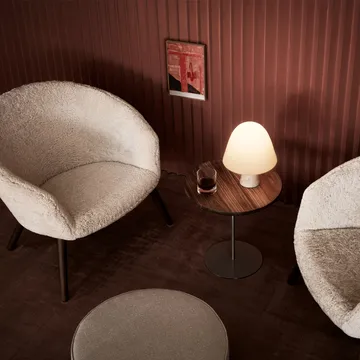 Stolik boczny Pal 6755 - Orzech włoski-szczotkowana stal-Ø44 cm - Fredericia Furniture