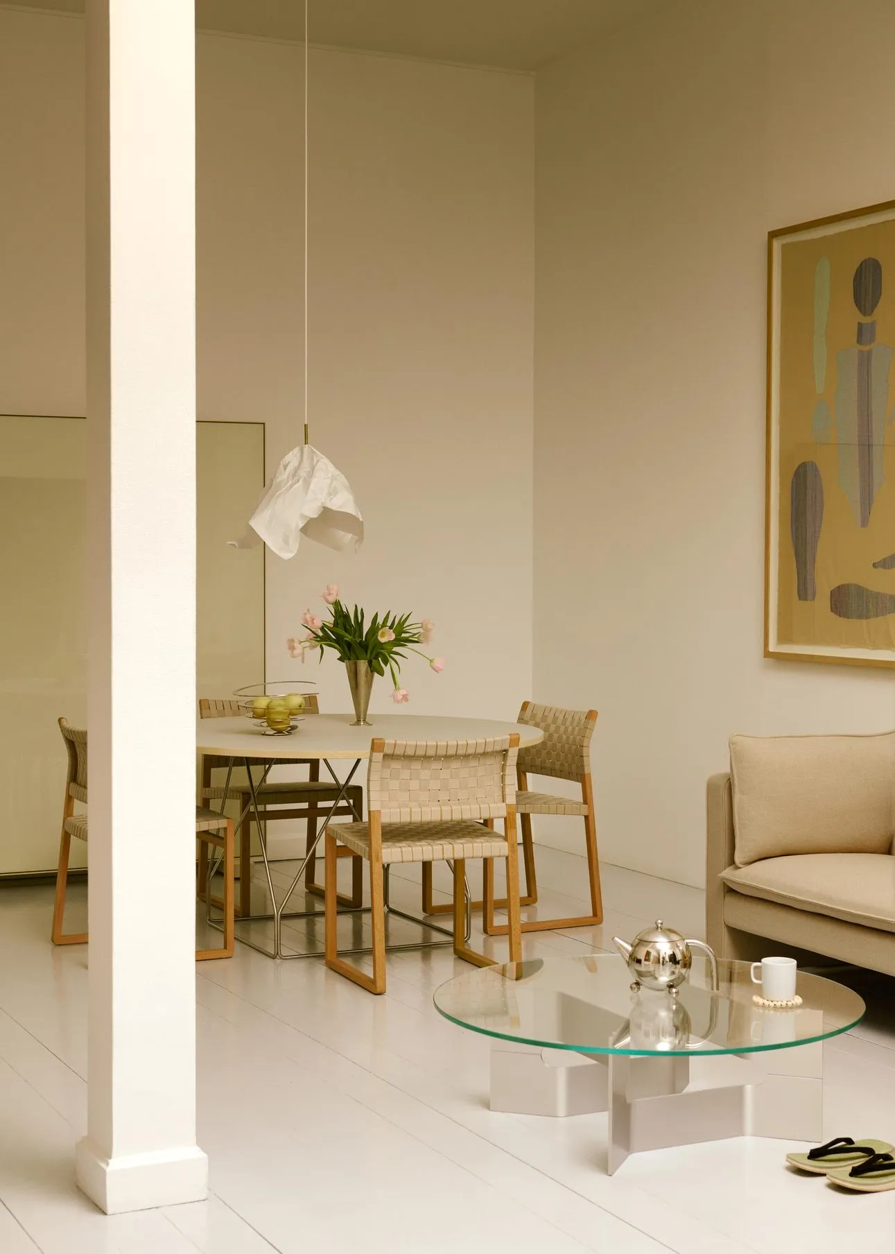 Stolik kawowy JG Ø98 cm, Szkło-szczotkowane aluminium Fredericia Furniture