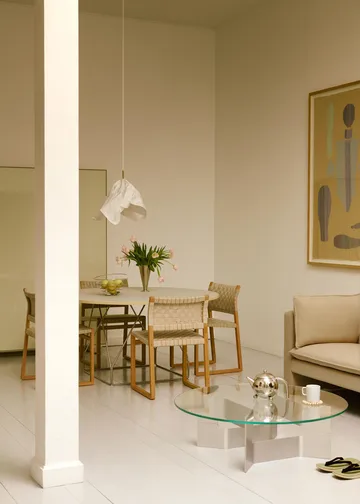 Stolik kawowy JG Ø98 cm - Szkło-szczotkowane aluminium - Fredericia Furniture