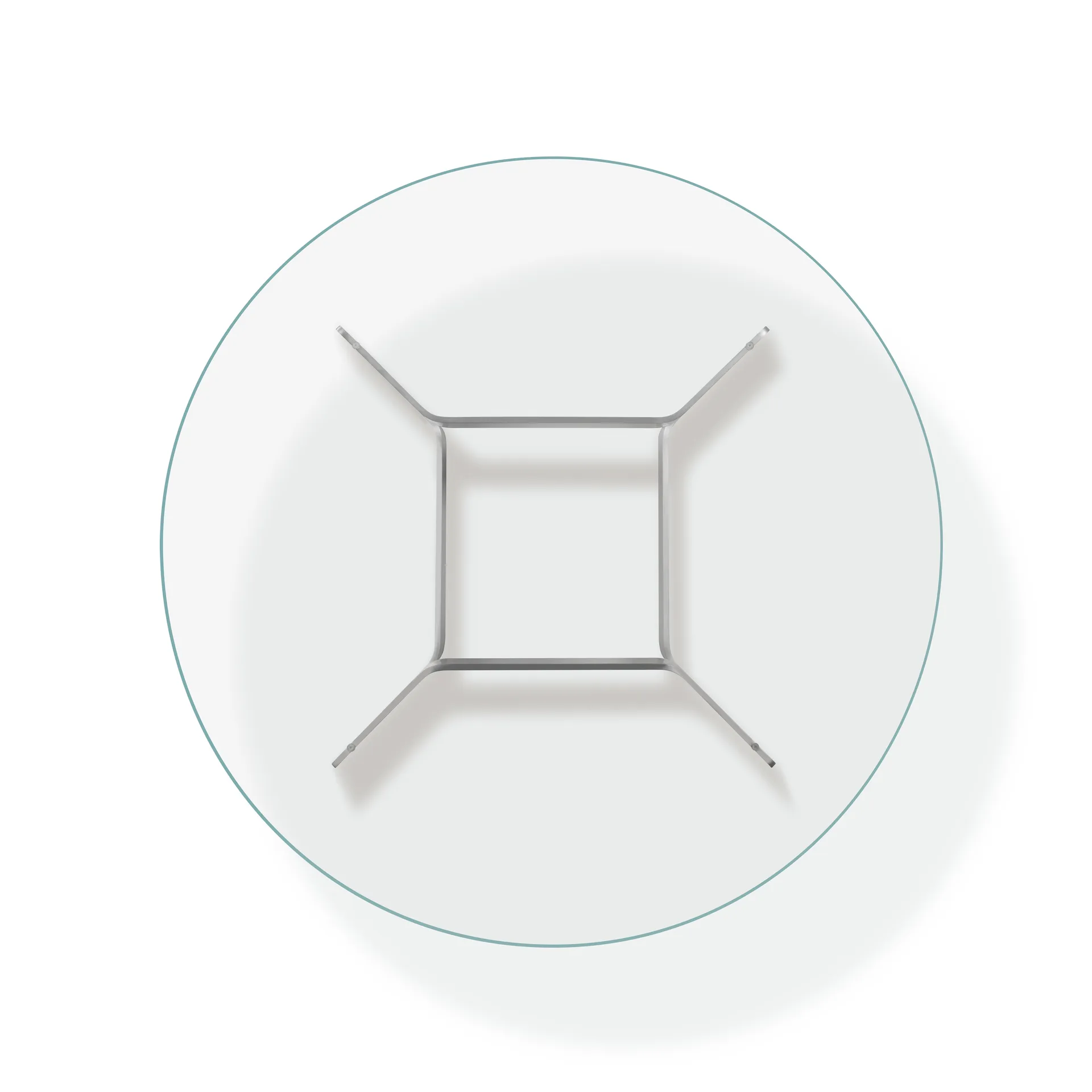 Stolik kawowy JG Ø98 cm, Szkło-szczotkowane aluminium Fredericia Furniture