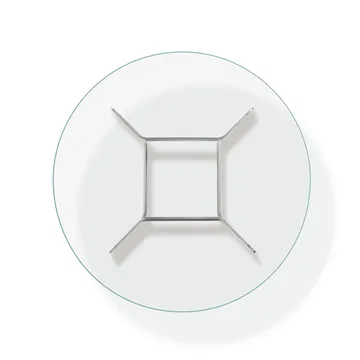 Stolik kawowy JG Ø98 cm - Szkło-szczotkowane aluminium - Fredericia Furniture