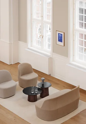 Stolik kawowy Niveau Ø61cm - Black Marquina-jesion brązowiony brown stained - Fredericia Furniture