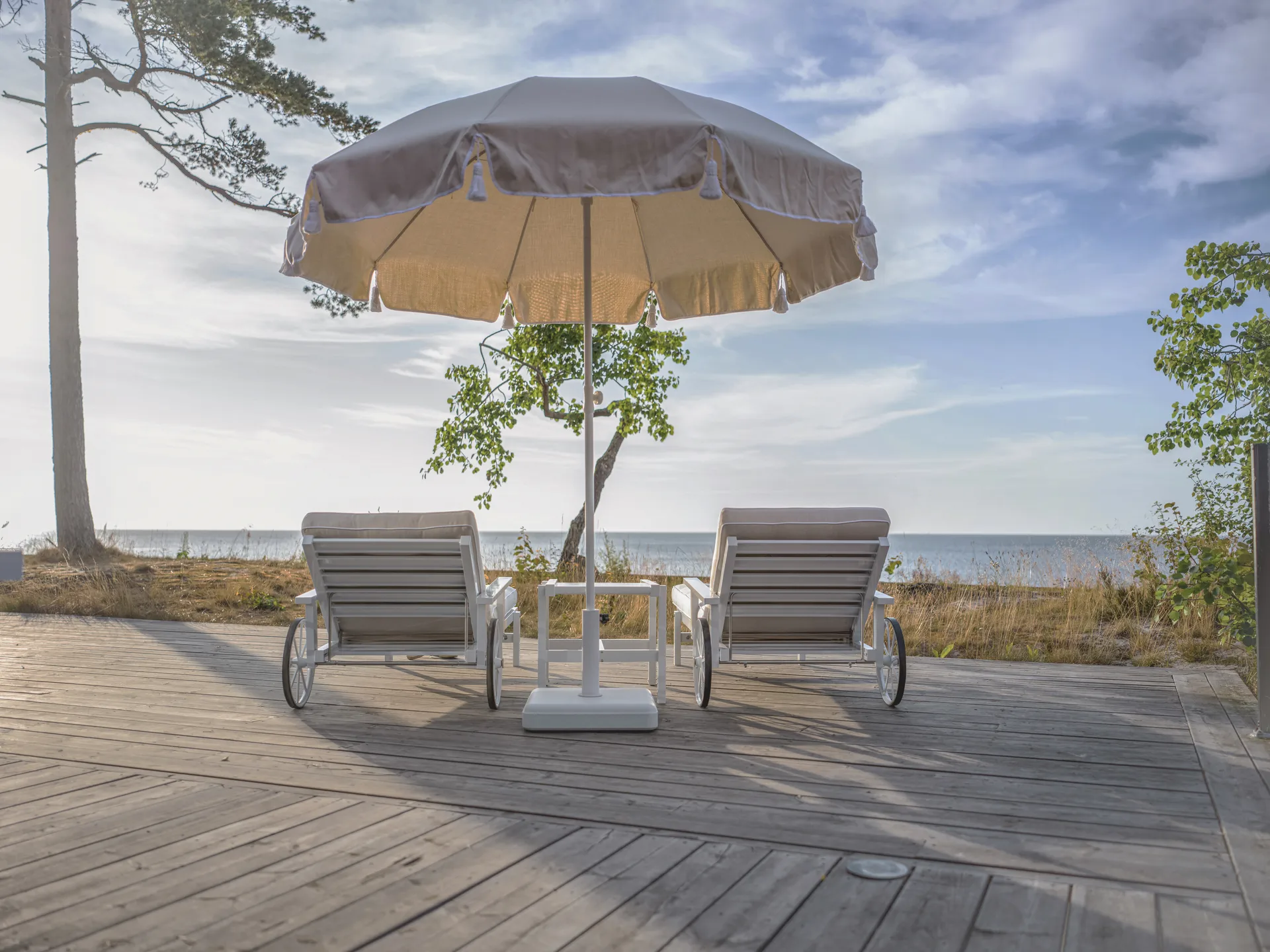 Parasol 90, Beige, Ø220 cm Fri Form