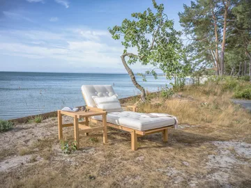 Stolik na kółkach 49 - Teak, 48x45 cm - Fri Form