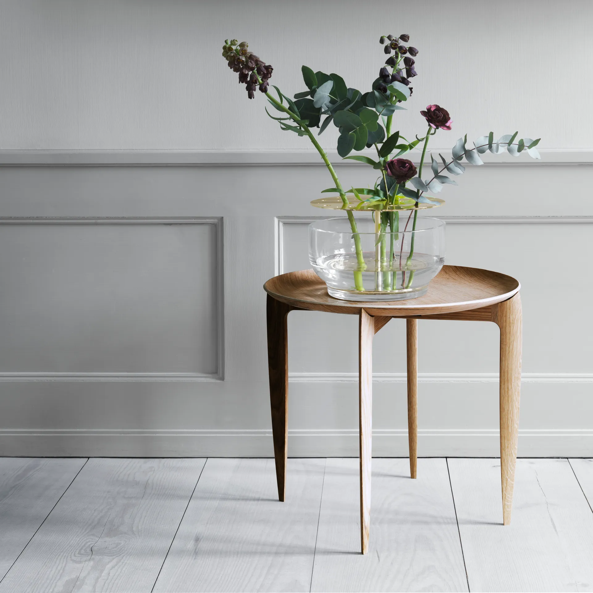 Foldable Tray Table Ø 45 cm, Dąb Fritz Hansen