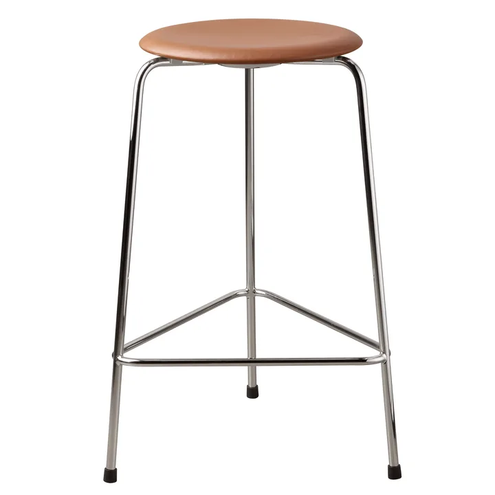 High Dot stołek skórzany - Wild leather walnut - Fritz Hansen