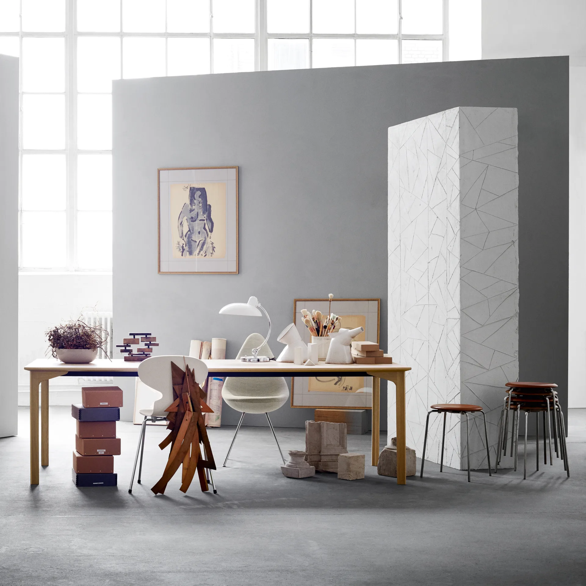 Kaiser Idell 6631-T Luksusowa lampa stołowa, Biały Fritz Hansen