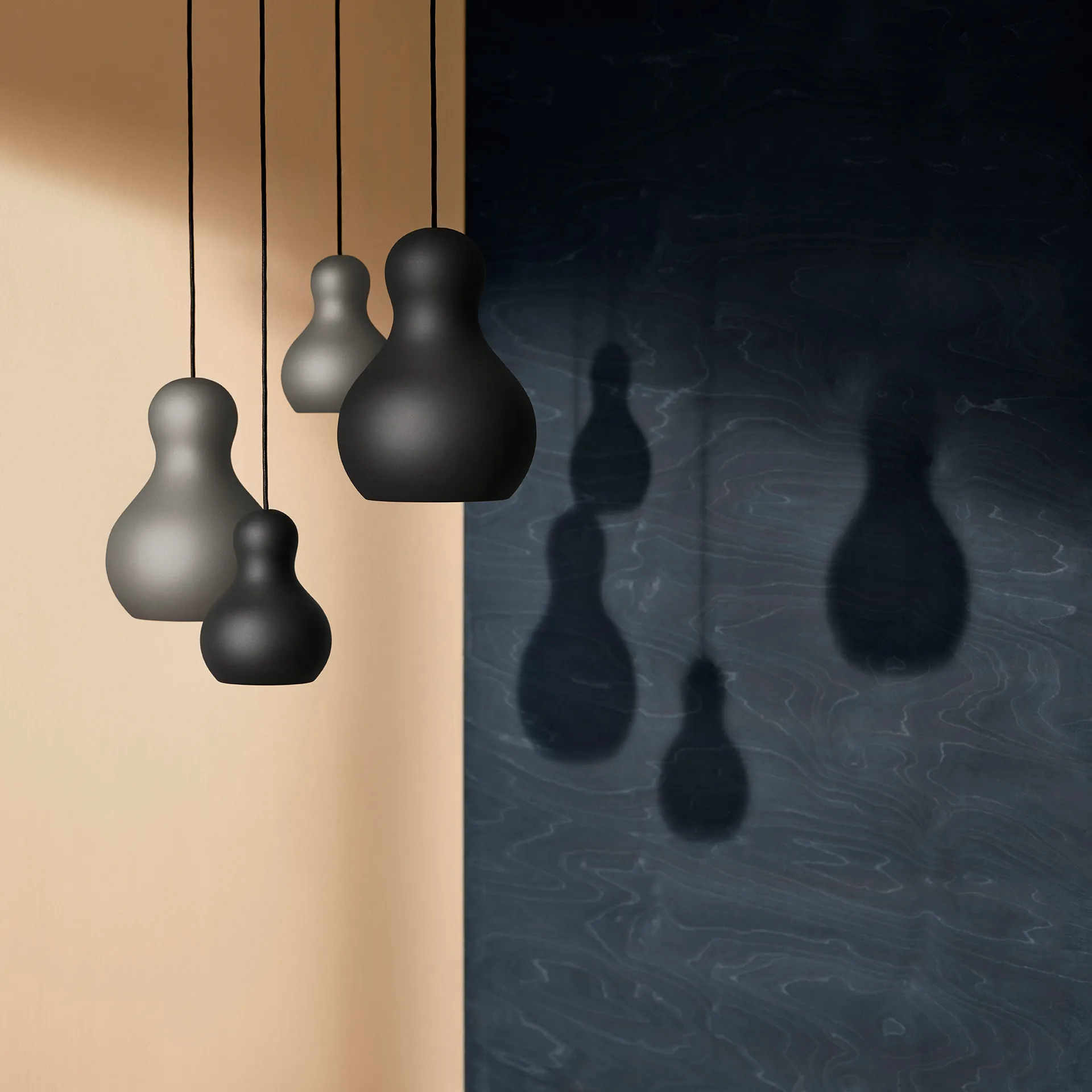 Lampa wisząca Calabash P2 matowa, Grey meteor Fritz Hansen