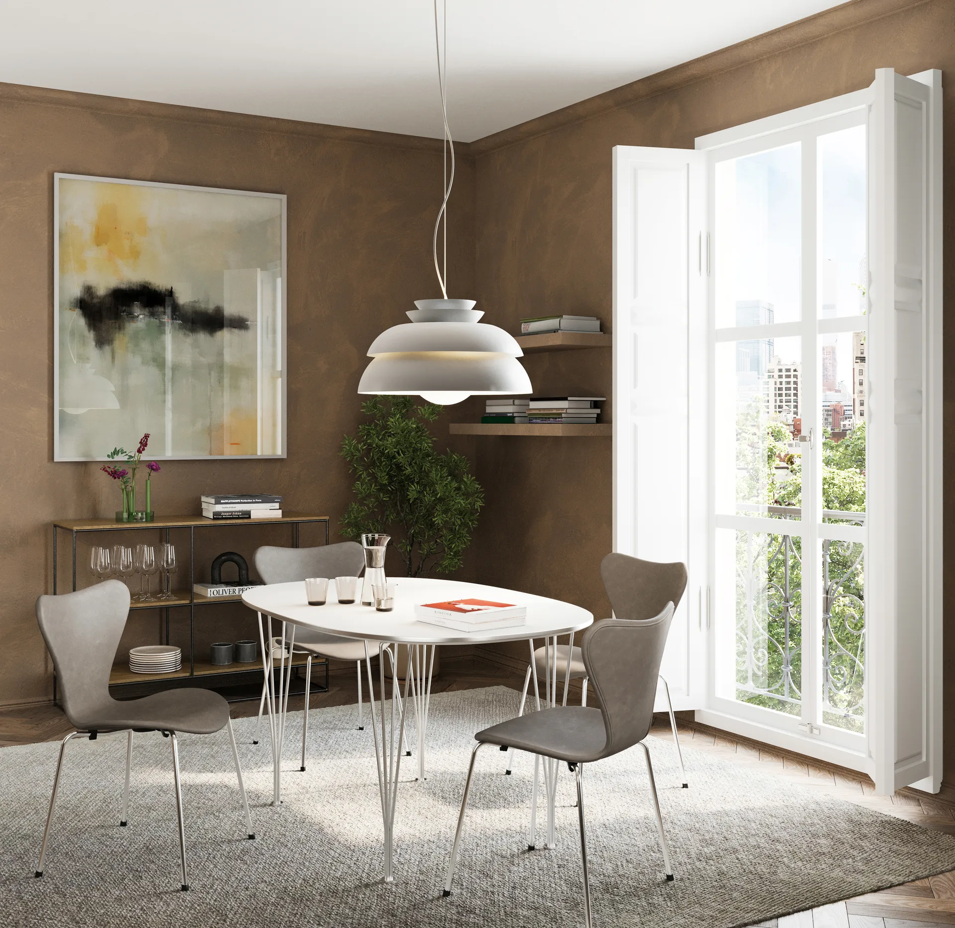 Lampa wisząca Concert biała, P3 Fritz Hansen