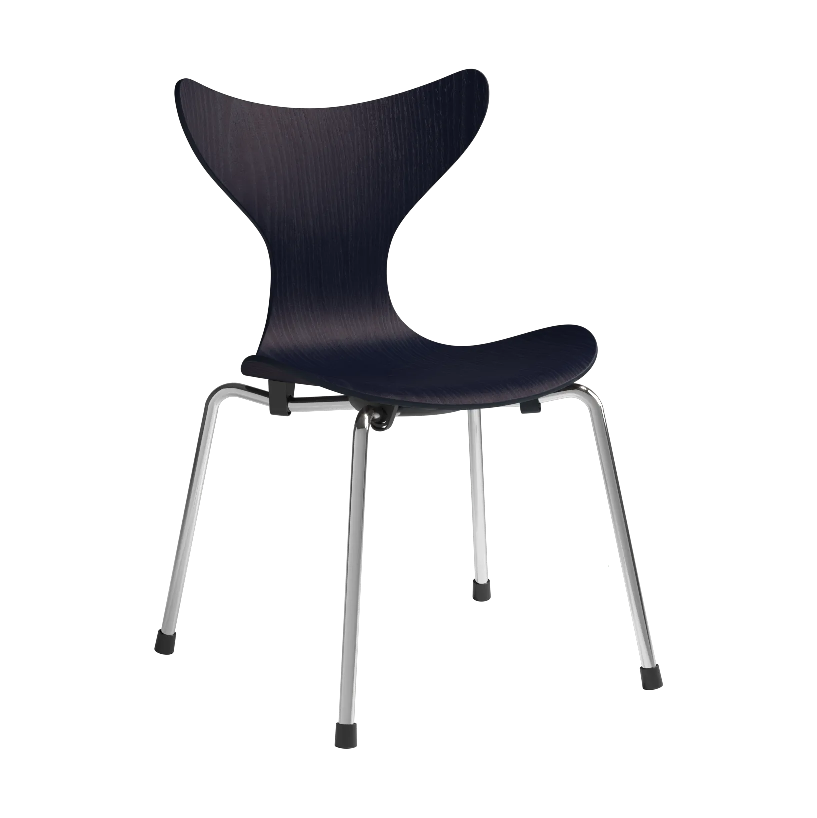 Liljan krzesełko dla dzieci, Midnight blue popiół malowana-chrom Fritz Hansen