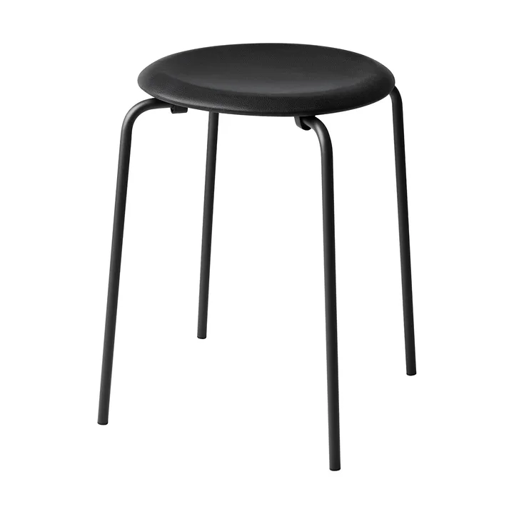Stołek skórzany Dot  - Essential black-matt black - Fritz Hansen