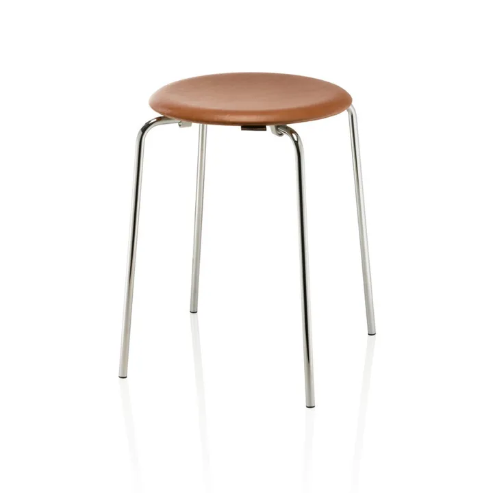 Stołek skórzany Dot  - Wild leather walnut - Fritz Hansen