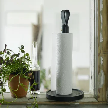 Stojak z uchwytem na papier toaletowy Norr - dąb glazurowany na czarno - Fritz Hansen