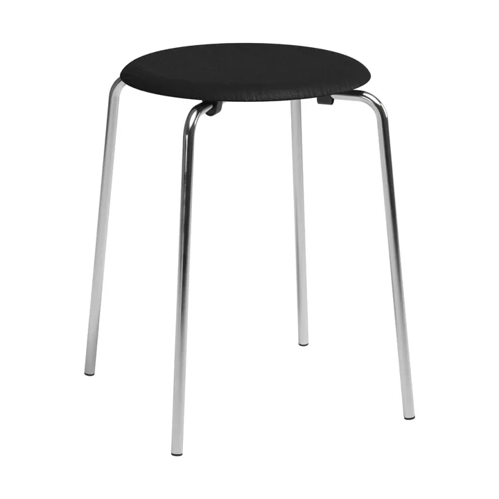 Taboret okrągły Dot - Czarny popielaty-chrom, Ø32,8x45,5 cm - Fritz Hansen