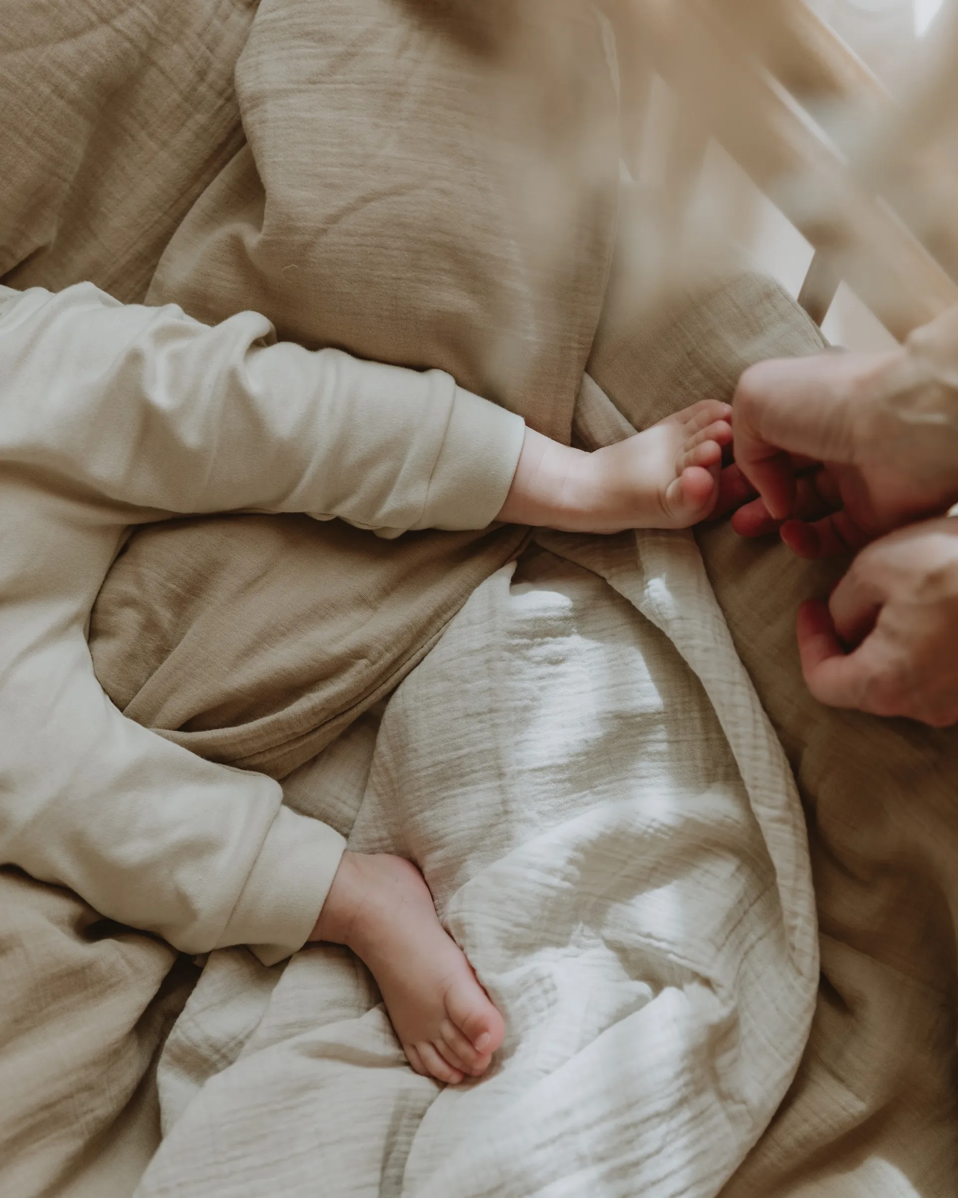 Eggshell Muslin Swaddle koc, 110x110 cm Garbo&Friends