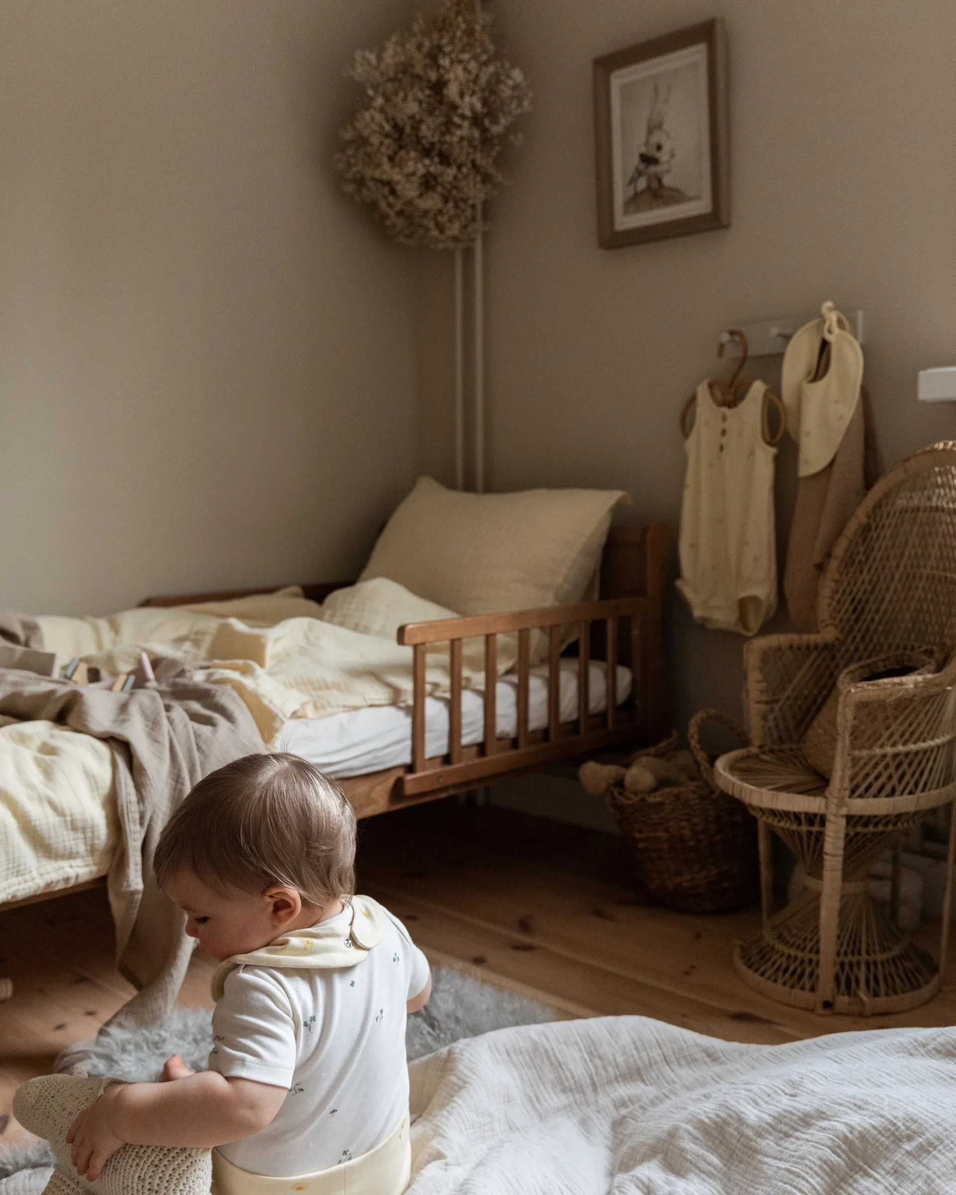 Eggshell Muslin wyściełany koc, 100x140 cm Garbo&Friends