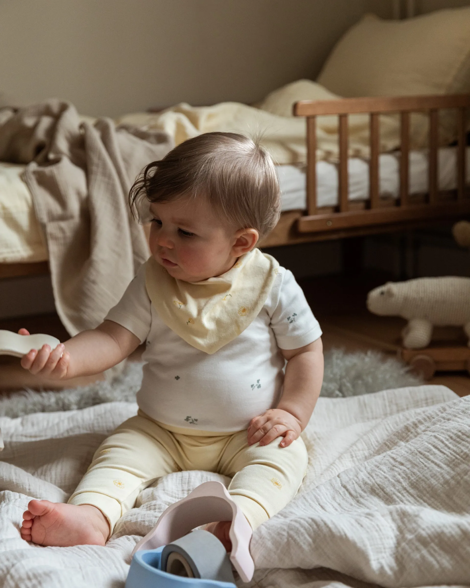 Eggshell Muslin wyściełany koc, 100x140 cm Garbo&Friends