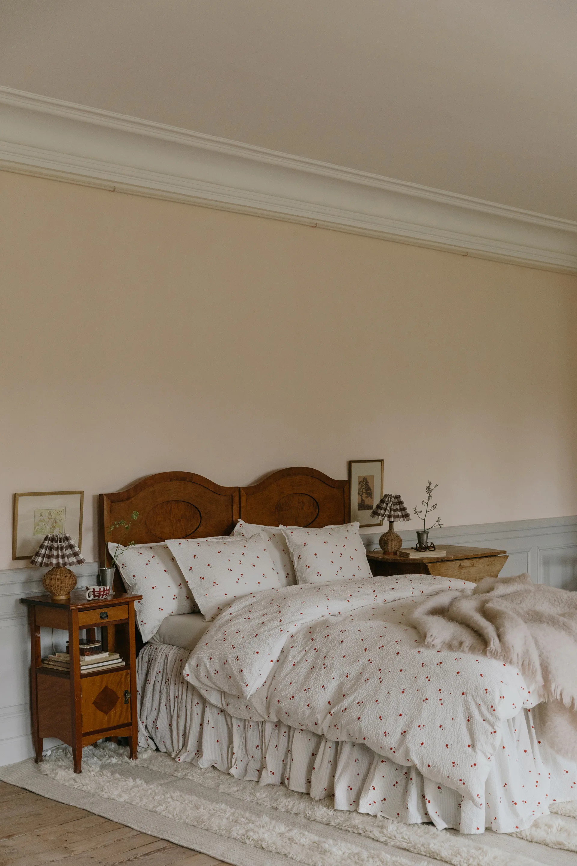 Falbana na łóżko Poppy Seersucker, 120x200x45 cm Garbo&Friends