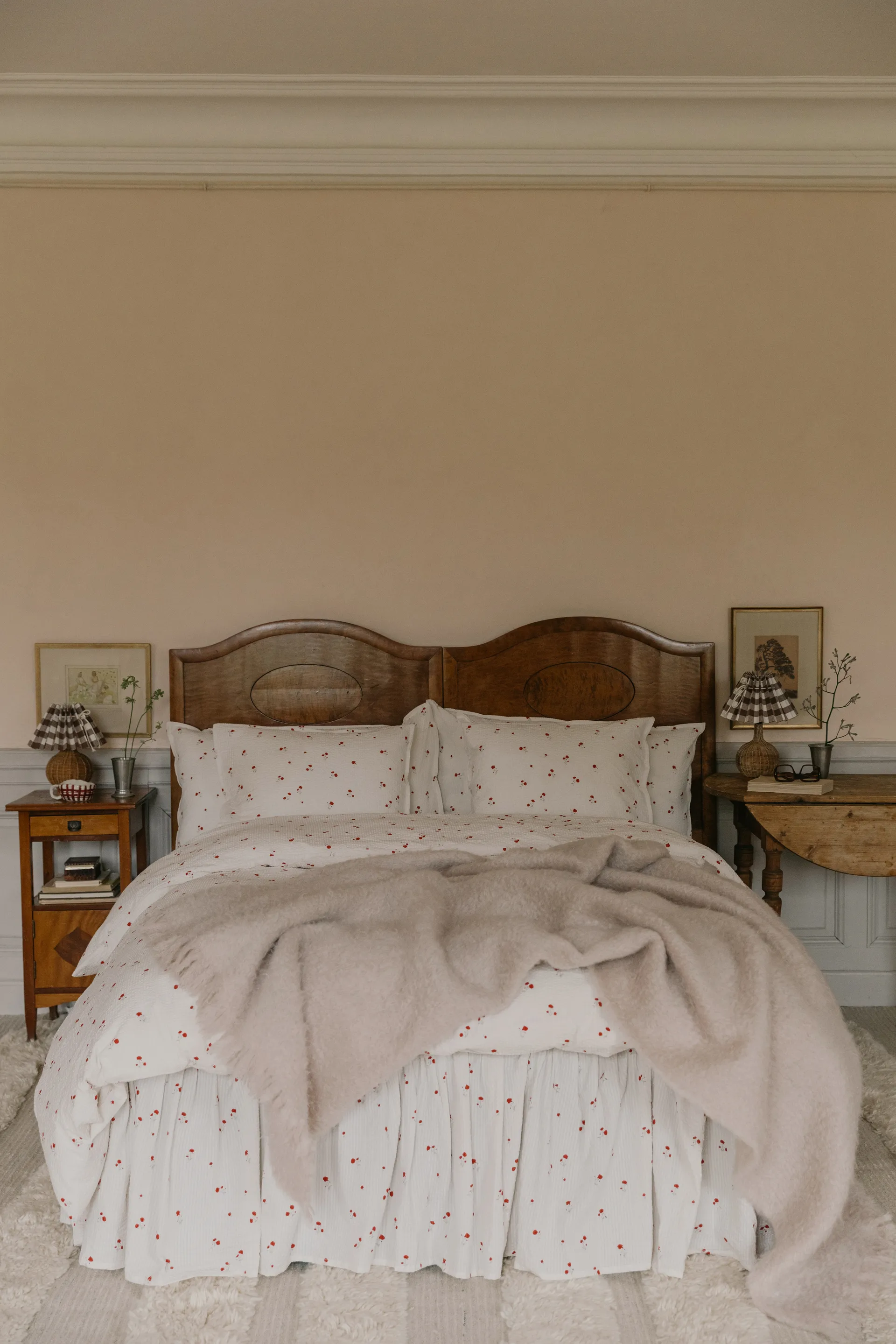 Falbana na łóżko Poppy Seersucker, 160x200x53 cm Garbo&Friends