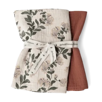 Honeysuckle Muslin mały koc 2 części - 60x60 cm - Garbo&Friends