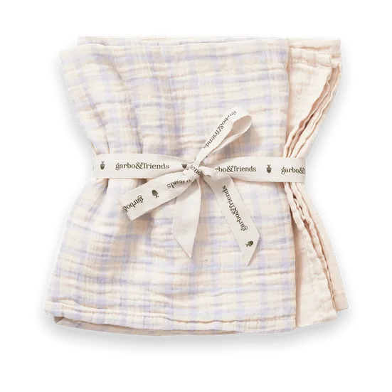 Kocyk Gingham Sky Blue Muslin, 2 szt., 60x60 cm Garbo&Friends