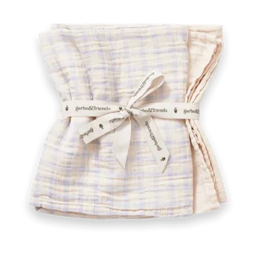 Kocyk Gingham Sky Blue Muslin, 2 szt. - 60x60 cm - Garbo&Friends