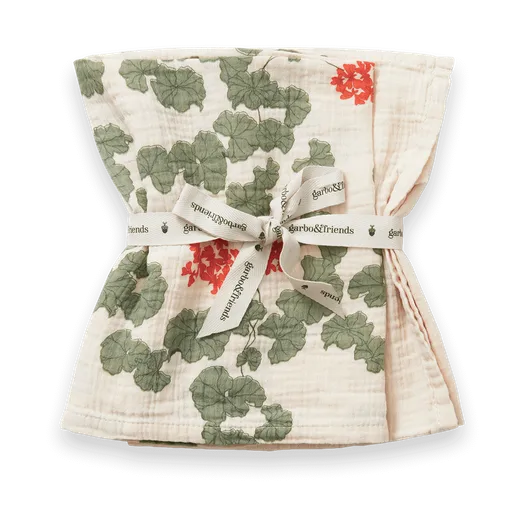Kocyk Pelargonium Muslin, mały 2 szt., 60x60 cm Garbo&Friends