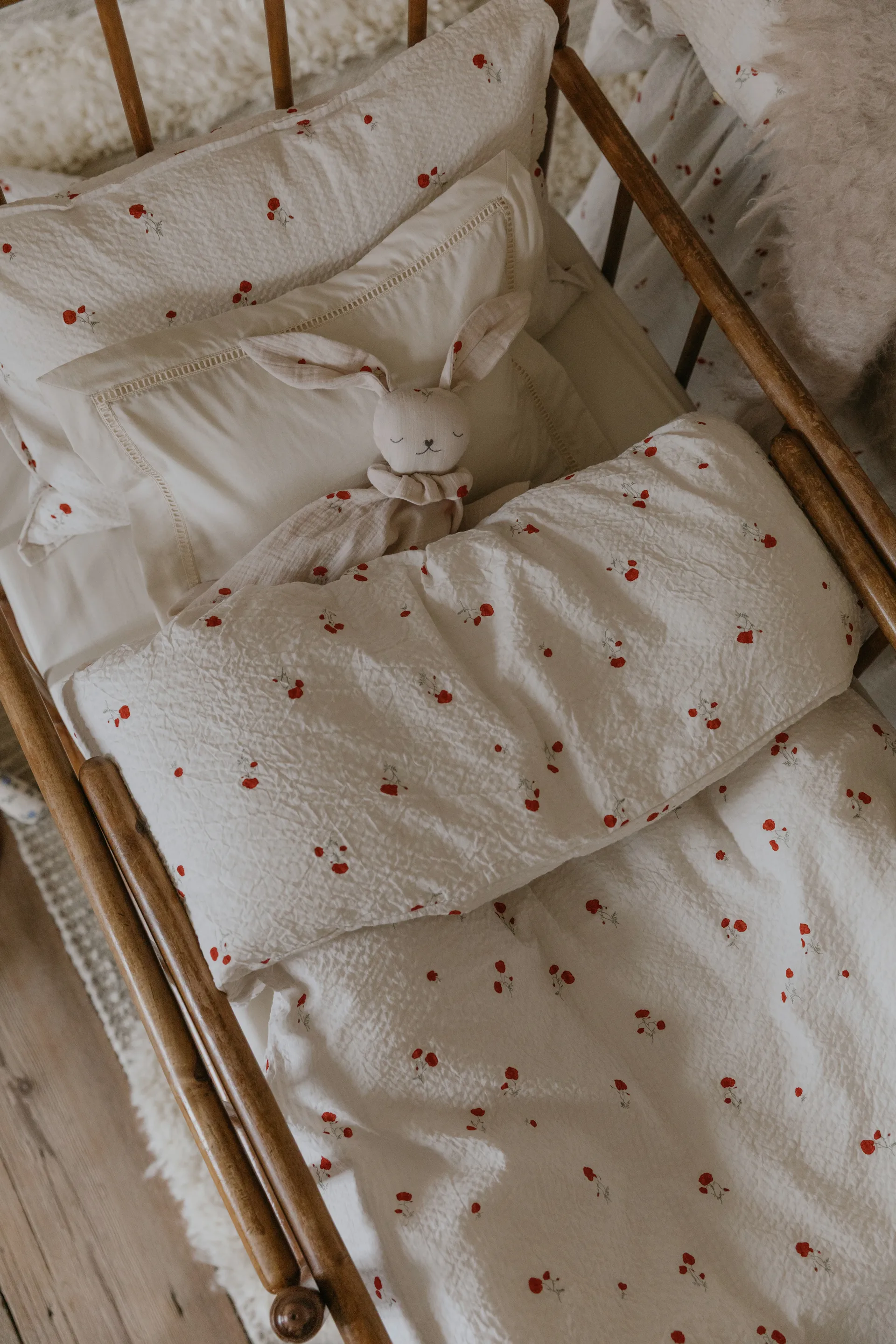 Komplet pościeli junior Poppy Seersucker, 100x130 cm/35x55 cm Garbo&Friends