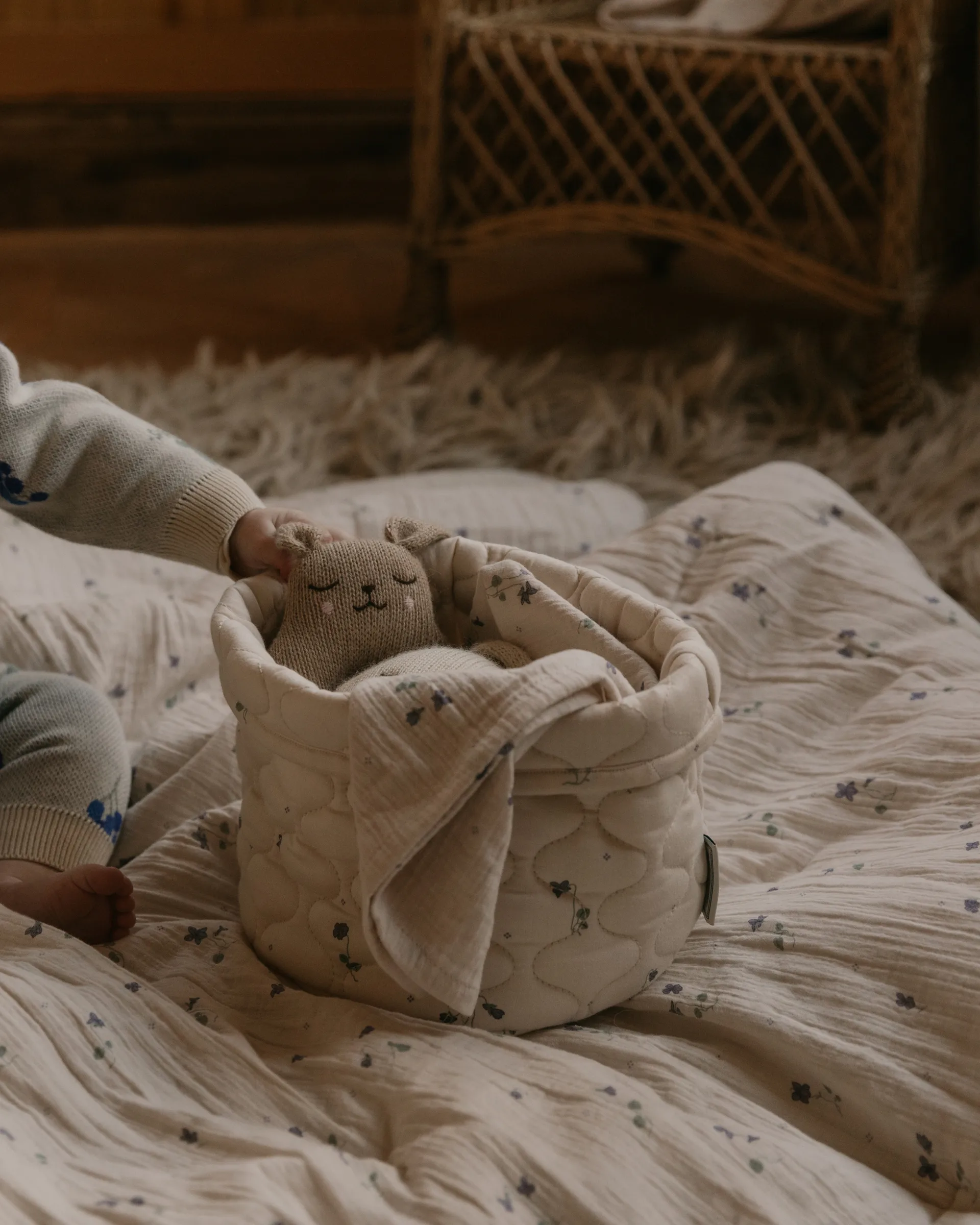 Kosz do przechowywania Viola Satin quiltad 2-szt, 20xØ20 cm + 30xØ30 cm Garbo&Friends