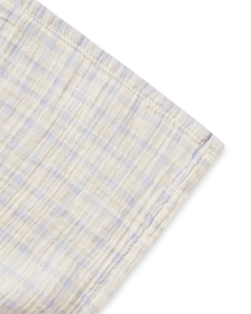 Otulacz Gingham Sky Blue Muslin Swaddle, 110x110 cm Garbo&Friends