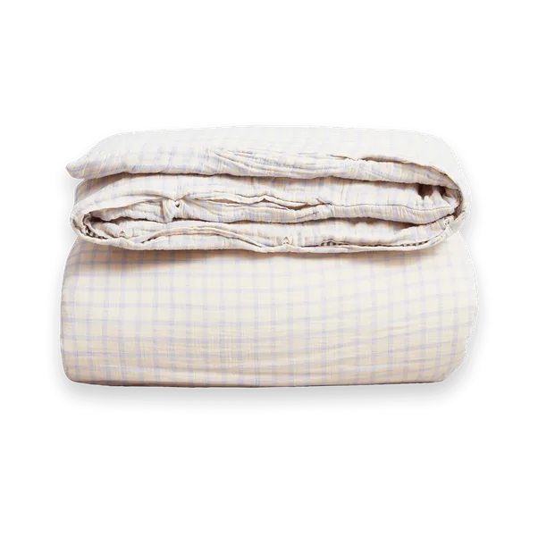 Podwójna poszwa na kołdrę Gingham Sky Blue Muslin, 240x220 cm Garbo&Friends
