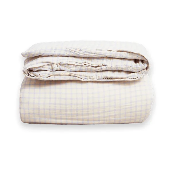 Podwójna poszwa na kołdrę Gingham Sky Blue Muslin - 240x220 cm - Garbo&Friends