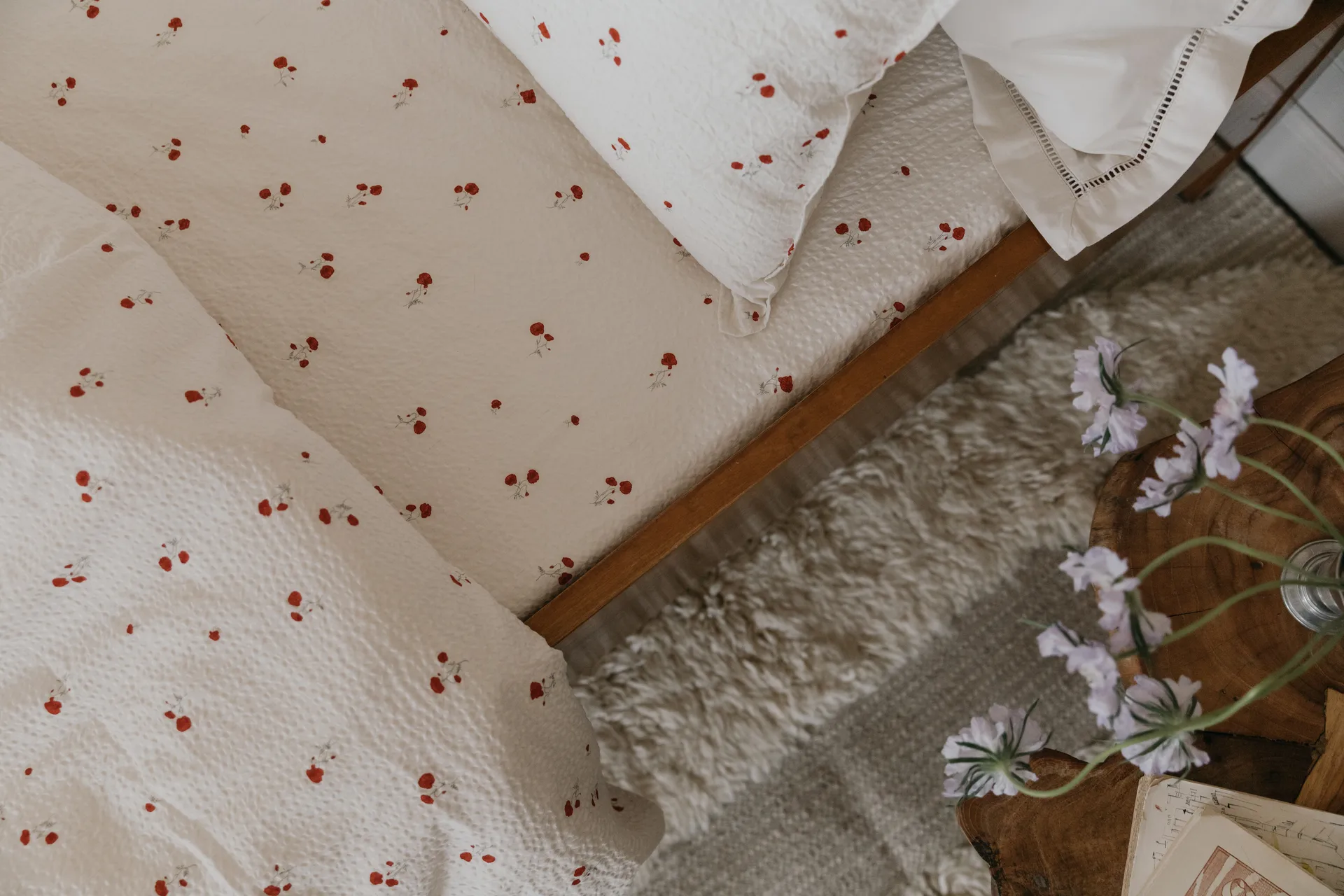 Prześcieradło z gumką Poppy Seersucker, 180x200x30 cm Garbo&Friends