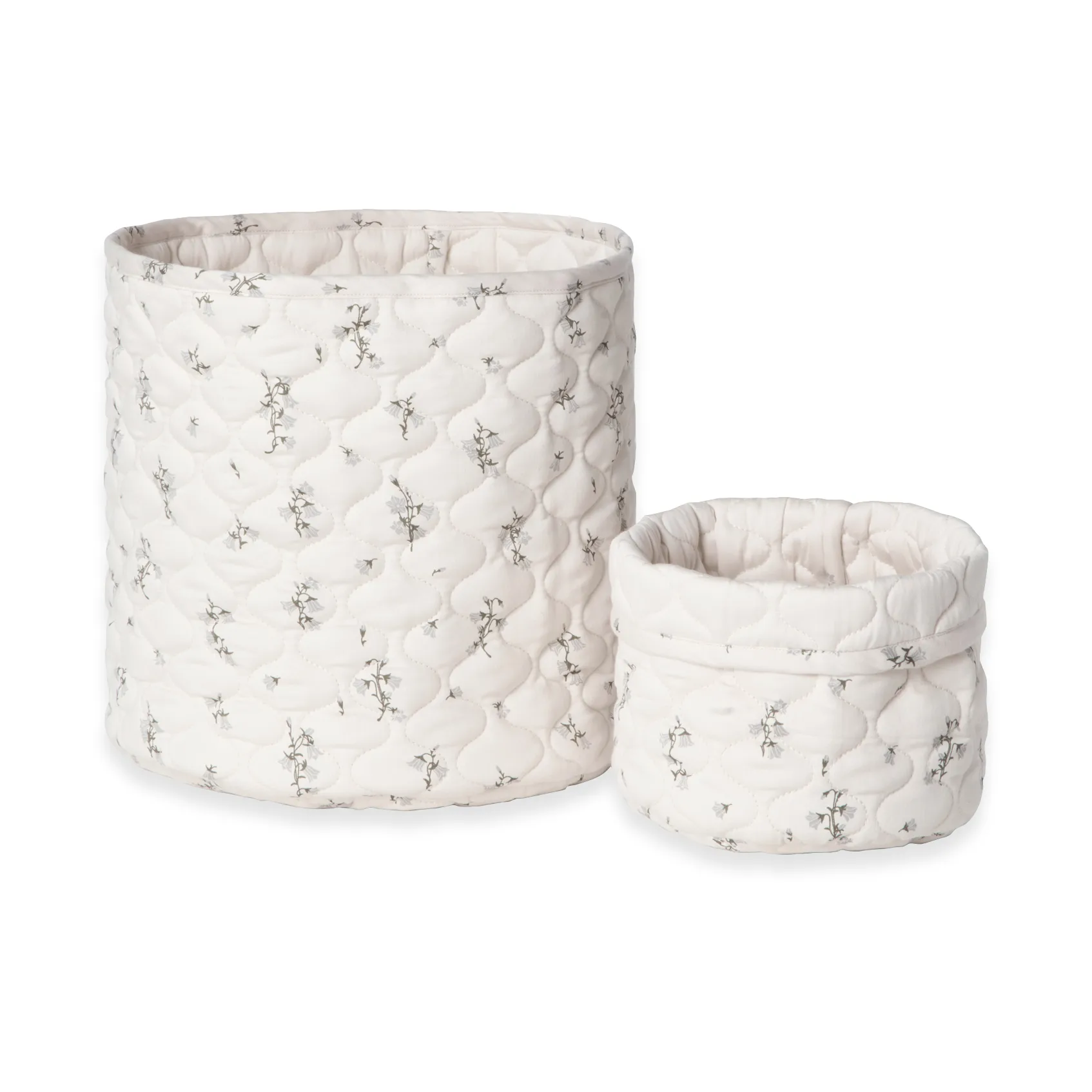 Zestaw koszy pikowanych Bluebell Satin, 2 szt., 20xØ20 cm + 30xØ30 cm Garbo&Friends