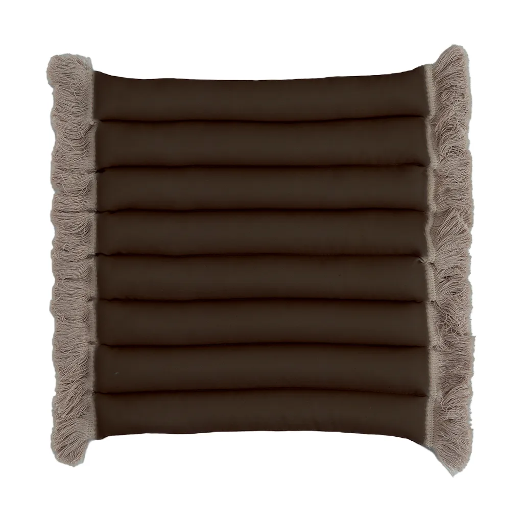 Garden Glory poduszka na krzesło z frędzlami, Beżowa, beżowe frędzle, 38x40 cm Garden Glory