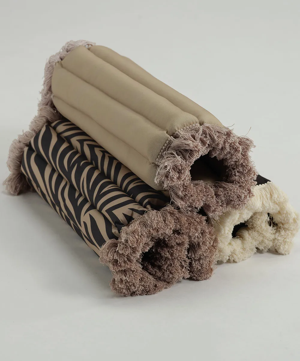 Garden Glory poduszka na krzesło z frędzlami, Beżowa, beżowe frędzle, 38x40 cm Garden Glory