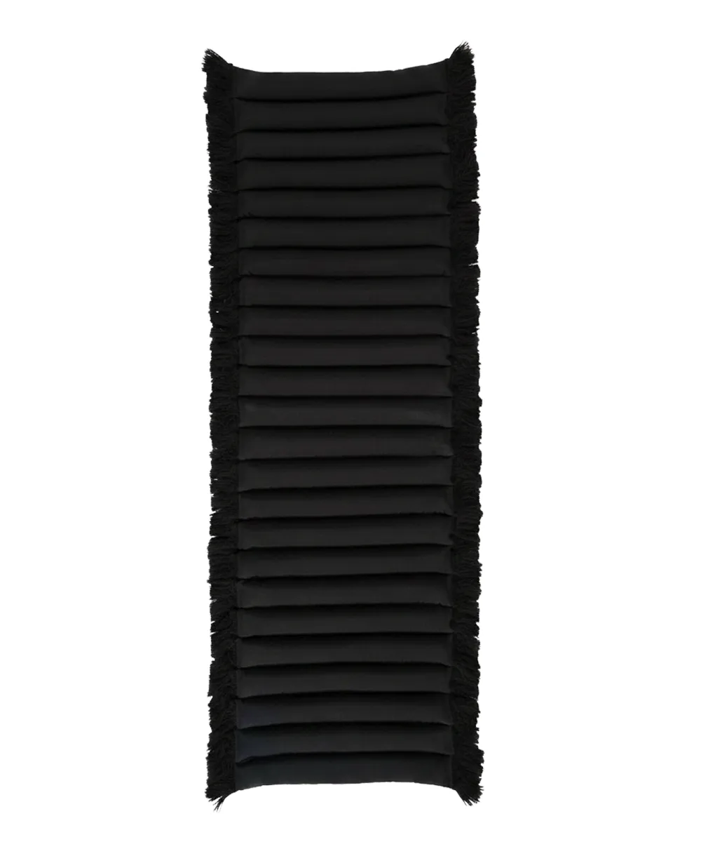 Garden Glory poduszka na krzesło z frędzlami, Czarna, czarne frędzle, 38x120 cm Garden Glory