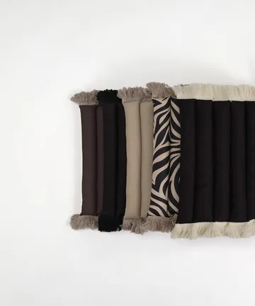 Garden Glory poduszka na krzesło z frędzlami - Czarna, czarne frędzle, 38x120 cm - Garden Glory