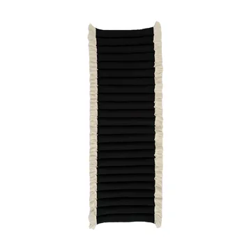 Garden Glory poduszka na krzesło z frędzlami - Czarna, offwhite frędzle, 38x120 cm - Garden Glory