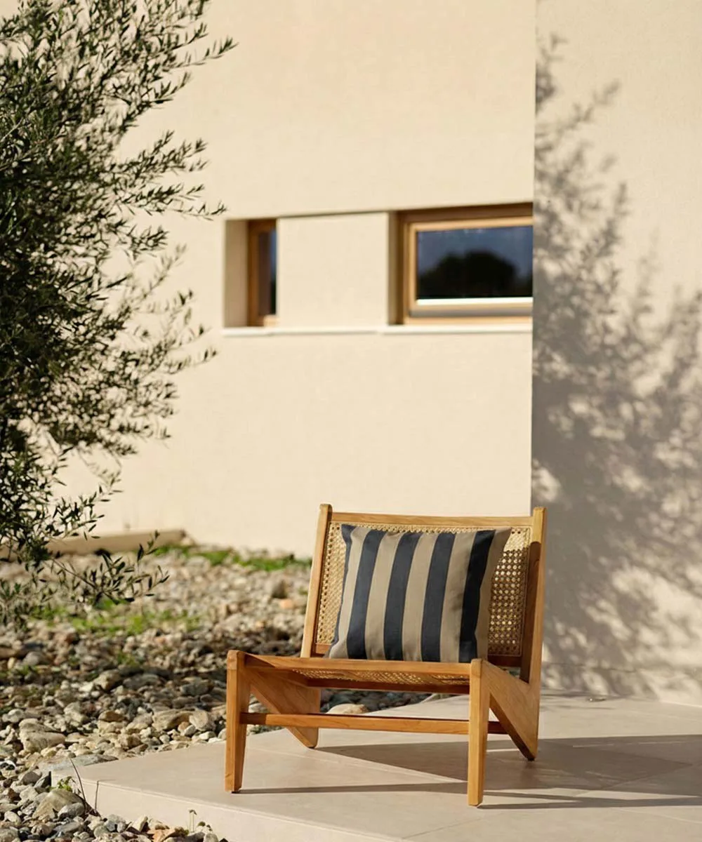 Garden Glory poduszka w paski, Czarno-beżowa, 50x50 cm Garden Glory