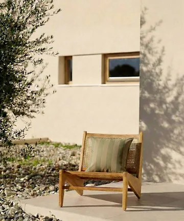 Garden Glory poduszka w paski - Eukaliptusowo-beżowa, 50x50 cm - Garden Glory