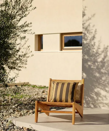 Garden Glory poduszka w paski - Szafranowo-brązowa, 50x50 cm - Garden Glory