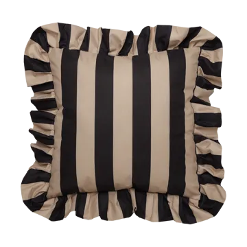 Poduszka ogrodowa Garden Glory Outdoor z falbanką 45x45 cm - Black-beige - Garden Glory