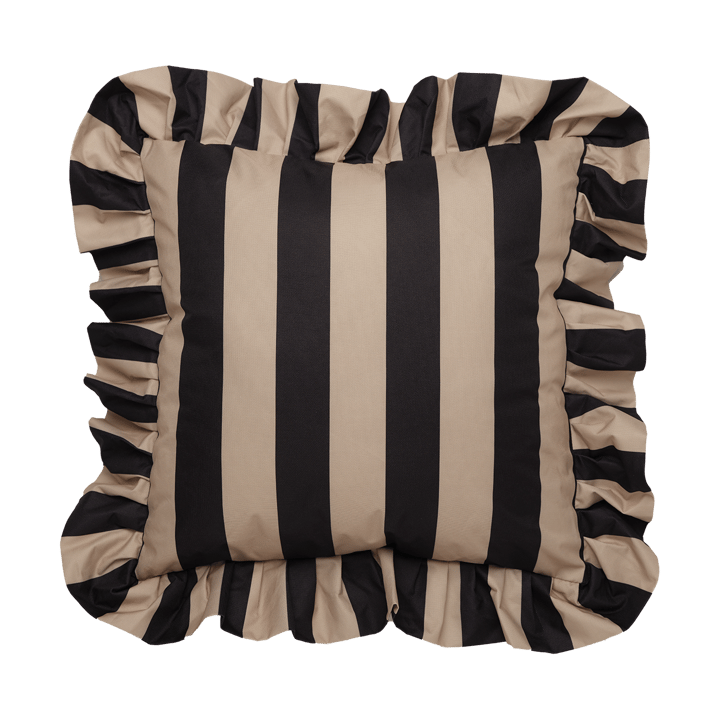 Poduszka ogrodowa Garden Glory Outdoor z falbanką 45x45 cm - Black-beige - Garden Glory