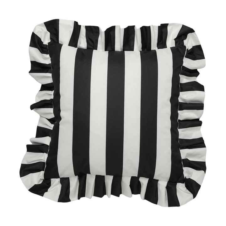 Poduszka ogrodowa Garden Glory Outdoor z falbanką 45x45 cm - Black-white - Garden Glory