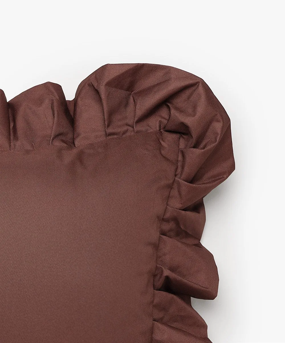 Poduszka ogrodowa Garden Glory Outdoor z falbanką 45x45 cm, Brown Garden Glory