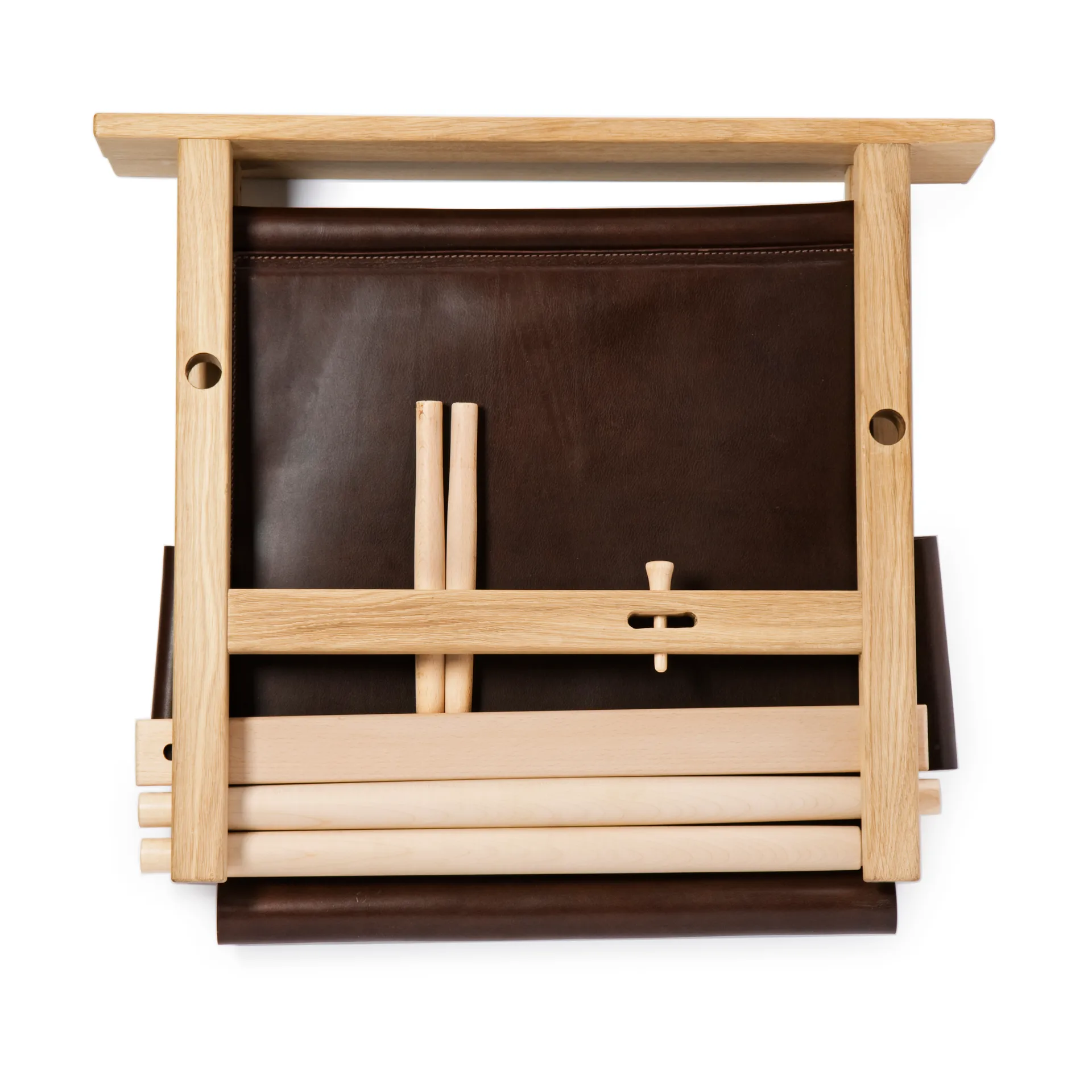 Fotel Ferdinand, Dąb-nieobrobiony-skóra Tärnsjö ciemny brąz Gärsnäs