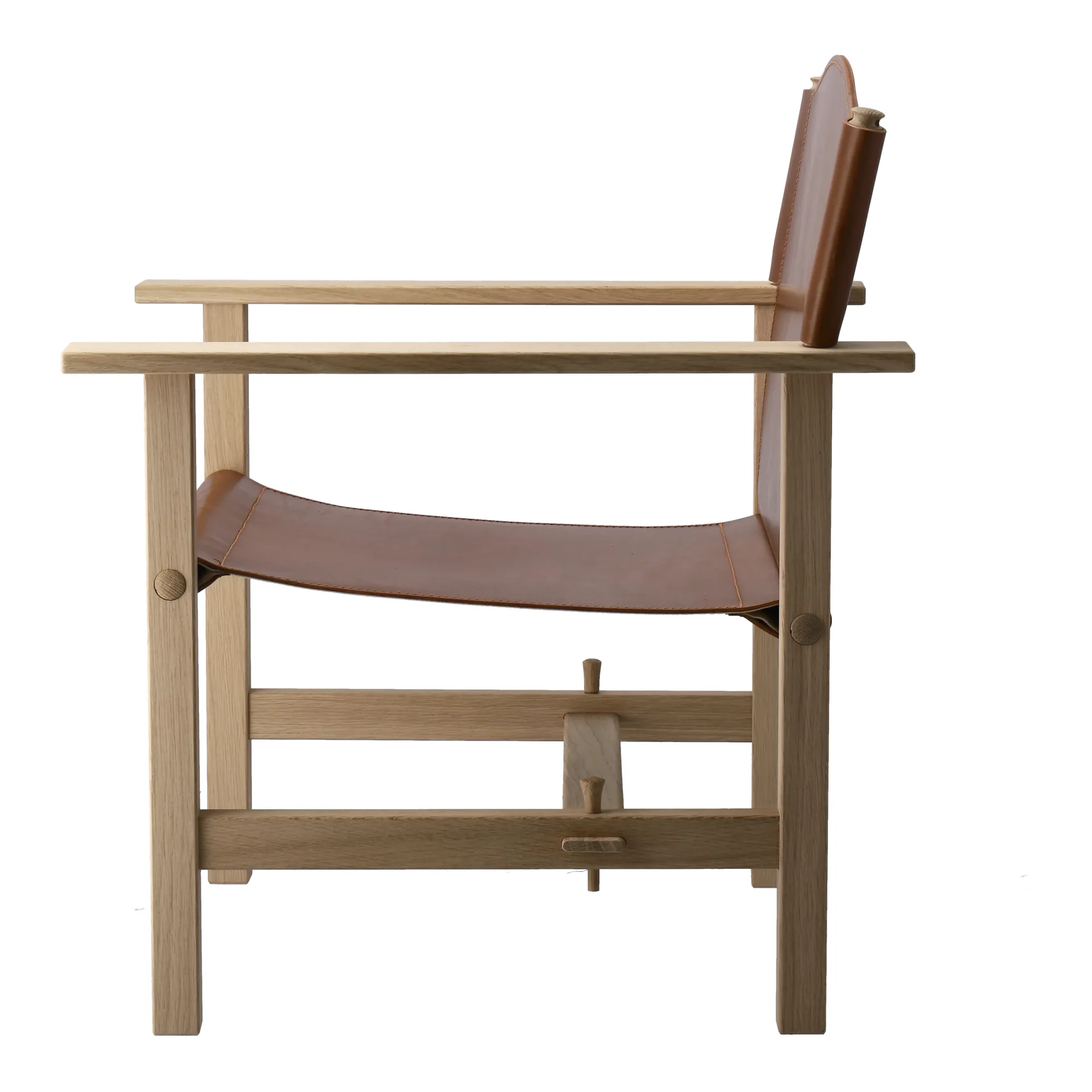 Fotel Ferdinand, Dąb-nieobrobiony-skóra Tärnsjö cognac Gärsnäs